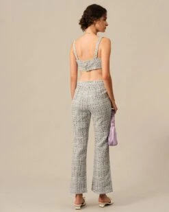 The Plaid Tweed Crop Tank Top -Outlet Dress Mix Up Store tanks the plaid tweed crop tank top 37949778460885