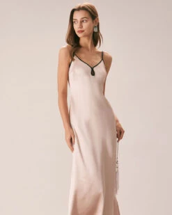 The Apricot Contrast Trim Satin Maxi Dress -Outlet Dress Mix Up Store the apricot contrast satin maxi dress apricot dresses pmt3yf