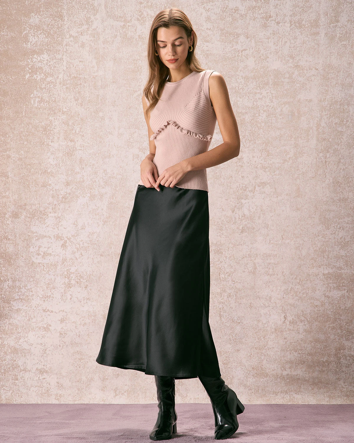 The Apricot Crew Neck Ruffle Knit Tank Top 4 The Apricot Crew Neck Ruffle Knit Tank Top - Image 4