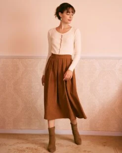 The Apricot Cut Out Long Sleeve Knit Top -Outlet Dress Mix Up Store the apricot cut out knit top tops jhiaxi