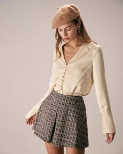 The Apricot Lapel Button Up Flare Sleeve Shirt 9 The Apricot Lapel Button Up Flare Sleeve Shirt -Outlet Dress Mix Up Store the apricot flare sleeve button shirt tops 8kcw3m