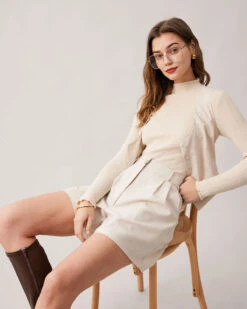 The Apricot High Waisted Wide Leg Shorts -Outlet Dress Mix Up Store the apricot high waist solid shorts bottoms iwfcxm