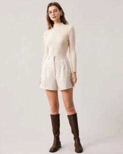 The Apricot High Waisted Wide Leg Shorts -Outlet Dress Mix Up Store the apricot high waist solid shorts bottoms komxkj