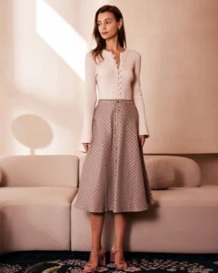 The Apricot Round Neck Button Up Knit Top 8 The Apricot Round Neck Button Up Knit Top -Outlet Dress Mix Up Store the apricot solid button knit top tops 37cye5 264259