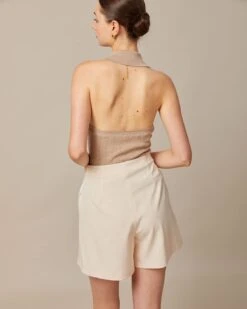 The Apricot Striped Pleated Button Up Shorts 11 The Apricot Striped Pleated Button Up Shorts -Outlet Dress Mix Up Store the apricot striped pleated button up shorts bottoms ctfkui