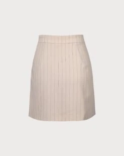 The Apricot Striped Split Hem Mini Skirt -Outlet Dress Mix Up Store the apricot striped split hem mini skirt bottoms afvuwj