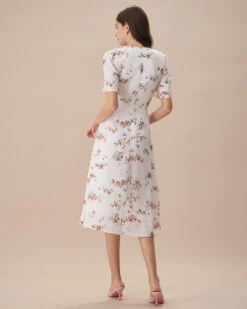 The Apricot V Neck Floral Ruched Midi Dress 9 The Apricot V Neck Floral Ruched Midi Dress -Outlet Dress Mix Up Store the apricot v neck floral ruched midi dress dresses t1jsqi