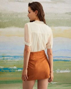 The Apricot V Neck Button See Through Shirt -Outlet Dress Mix Up Store the apricot v neck see through shirt tops rpcfl6