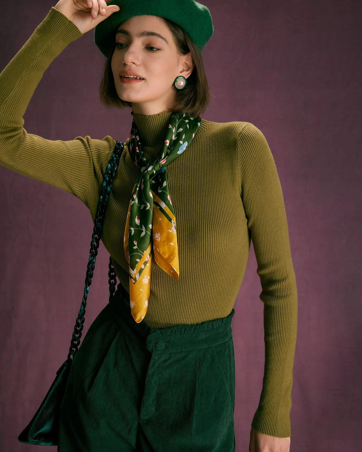 The Army Green Mock Neck Cutout Knit Top 3 The Army Green Mock Neck Cutout Knit Top - Image 3