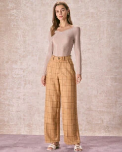 The Khaki Teardrop Long Sleeve Tee -Outlet Dress Mix Up Store the basic teardrop long sleeve tee tops it08js