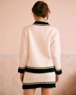 The Beige Round Neck Colorblock Cardigan 13 The Beige Round Neck Colorblock Cardigan -Outlet Dress Mix Up Store the beige colorblock button cardigan tops 0nmodt