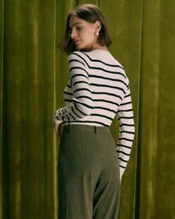 The Beige Mock Neck Striped Button Sweater -Outlet Dress Mix Up Store the beige mock neck striped sweater tops 1r2qhj