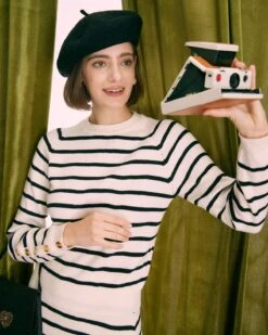 The Beige Mock Neck Striped Button Sweater -Outlet Dress Mix Up Store the beige mock neck striped sweater tops pdpgqk