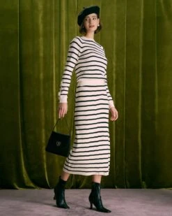 The Beige Mock Neck Striped Button Sweater -Outlet Dress Mix Up Store the beige mock neck striped sweater tops wwub3a