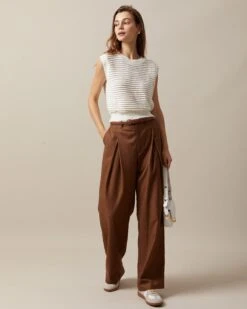 The Beige Sleeveless Pointelle Ribbed Knit Vest -Outlet Dress Mix Up Store the beige pointelle ribbed knit vest tops vj0lud