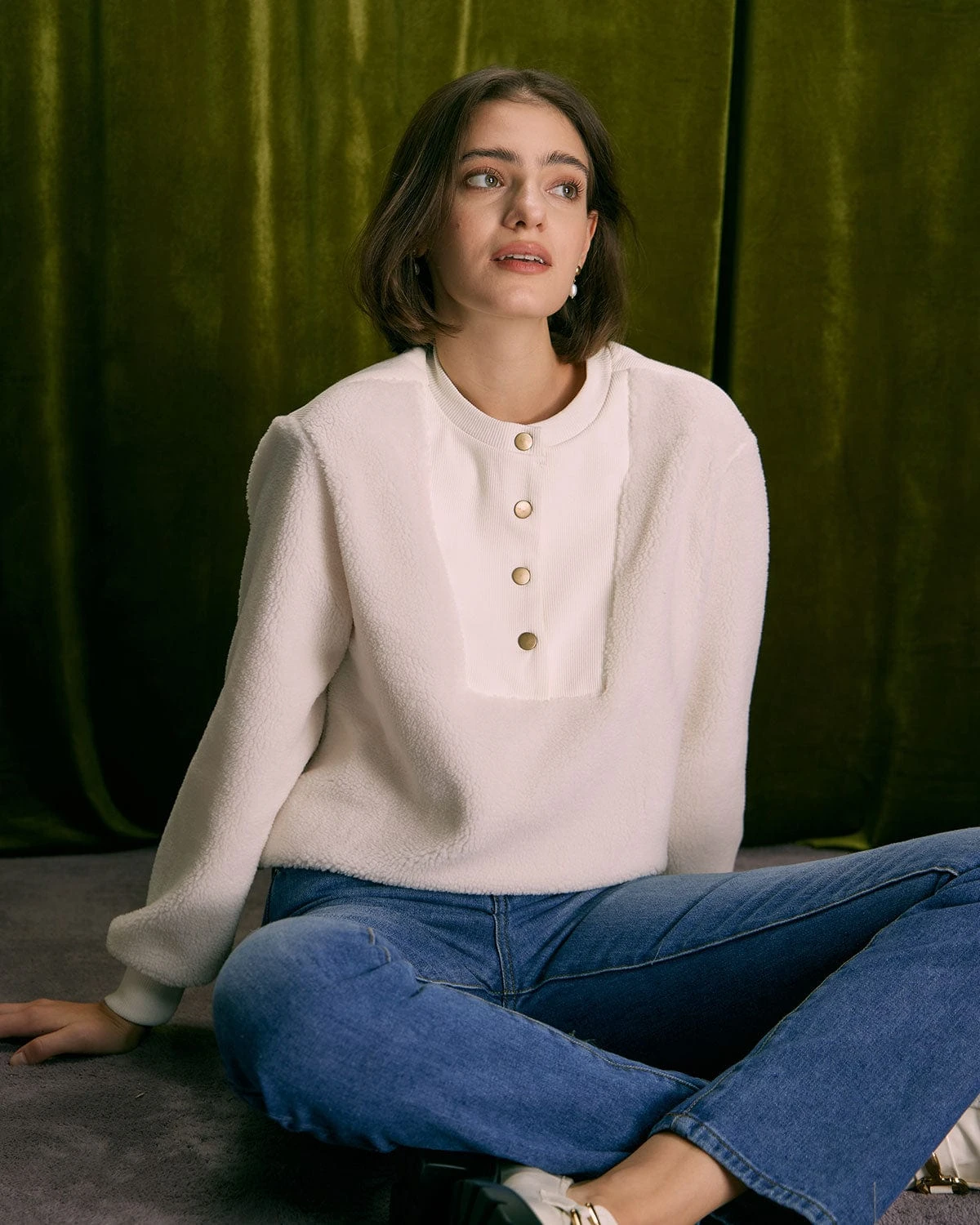 The Beige Teddy Patchwork Sweatshirt 4 The Beige Teddy Patchwork Sweatshirt - Image 4