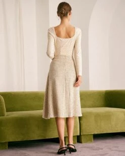 The Beige V Neck Polka Dot Knot Tee -Outlet Dress Mix Up Store the beige v neck polka dot knot tee tops mvdfjt