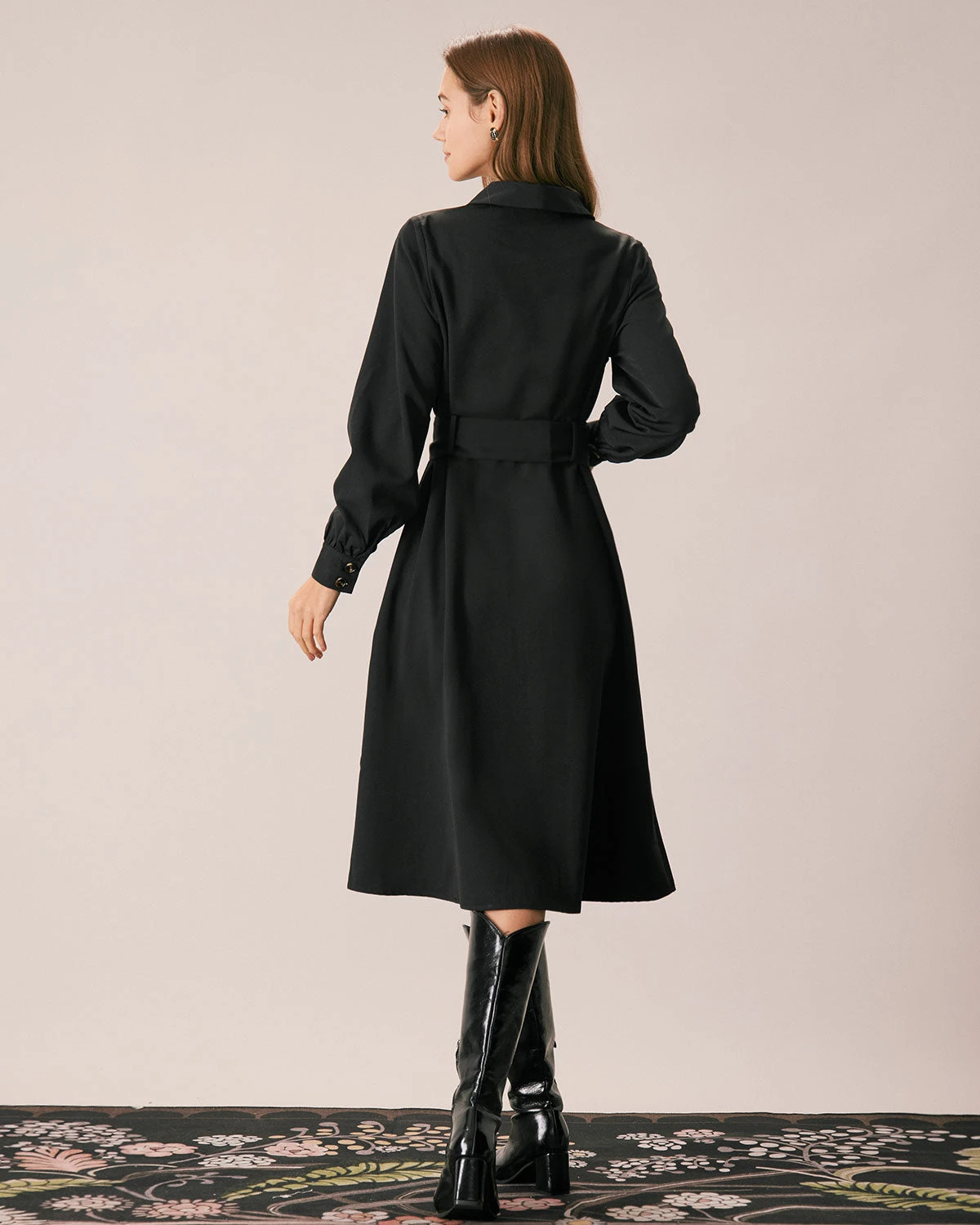 The Black Belted Button-Down Shirt Midi Dress 6 The Black Belted Button-Down Shirt Midi Dress - Image 6