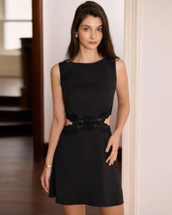 The Black Boat Neck Lace Cutout Mini Dress 8 The Black Boat Neck Lace Cutout Mini Dress -Outlet Dress Mix Up Store the black boat neck lace mini dress dresses bpyv0d
