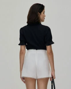 The Black Collared Lace Trim Blouse 9 The Black Collared Lace Trim Blouse -Outlet Dress Mix Up Store the black collared lace trim blouse tops eo8dqc