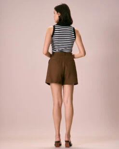 The Black Collared Striped Knit Tank Top -Outlet Dress Mix Up Store the black collared striped tank top tops ffywqn