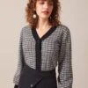 The Black Plaid Colorblock Knit Cardigan