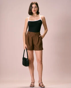 The Black Contrast Knit Cami Top -Outlet Dress Mix Up Store the black contrast knit cami top tops fnsfiz