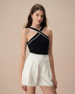 The Black Contrast Knit Tank Top -Outlet Dress Mix Up Store the black contrast knit tank top tops hrufv2