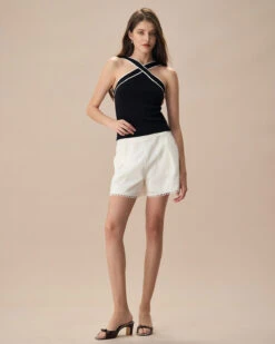 The Black Contrast Knit Tank Top -Outlet Dress Mix Up Store the black contrast knit tank top tops m7ehtu