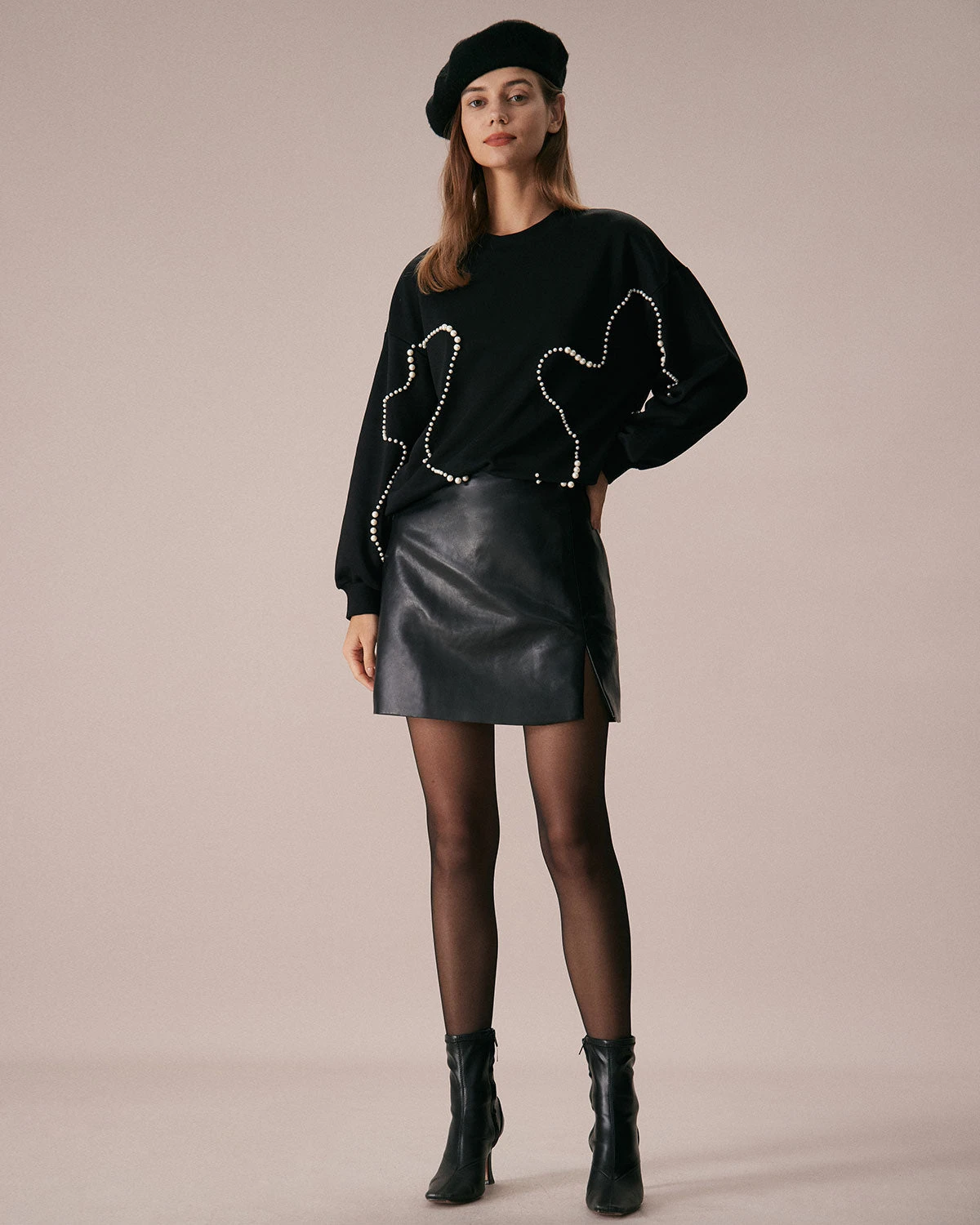 The Black Crew Neck Pearl Sweatshirt 2 The Black Crew Neck Pearl Sweatshirt - Image 2