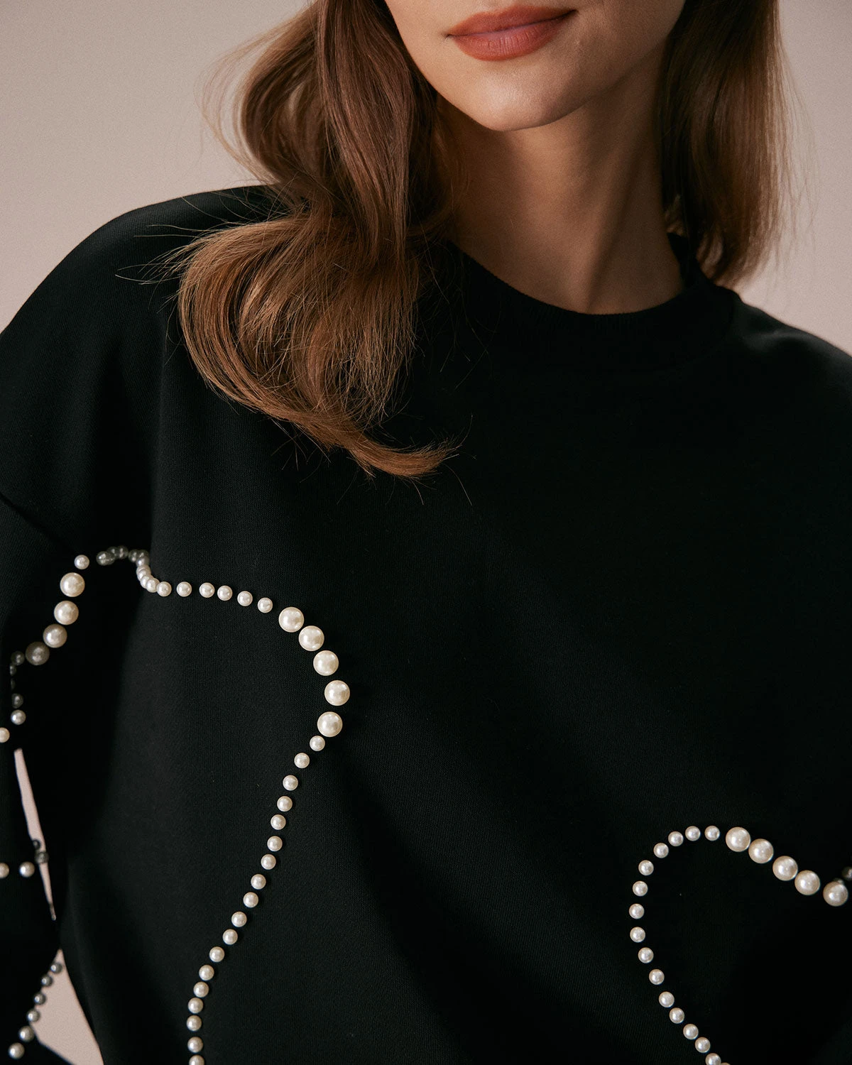 The Black Crew Neck Pearl Sweatshirt 5 The Black Crew Neck Pearl Sweatshirt - Image 5