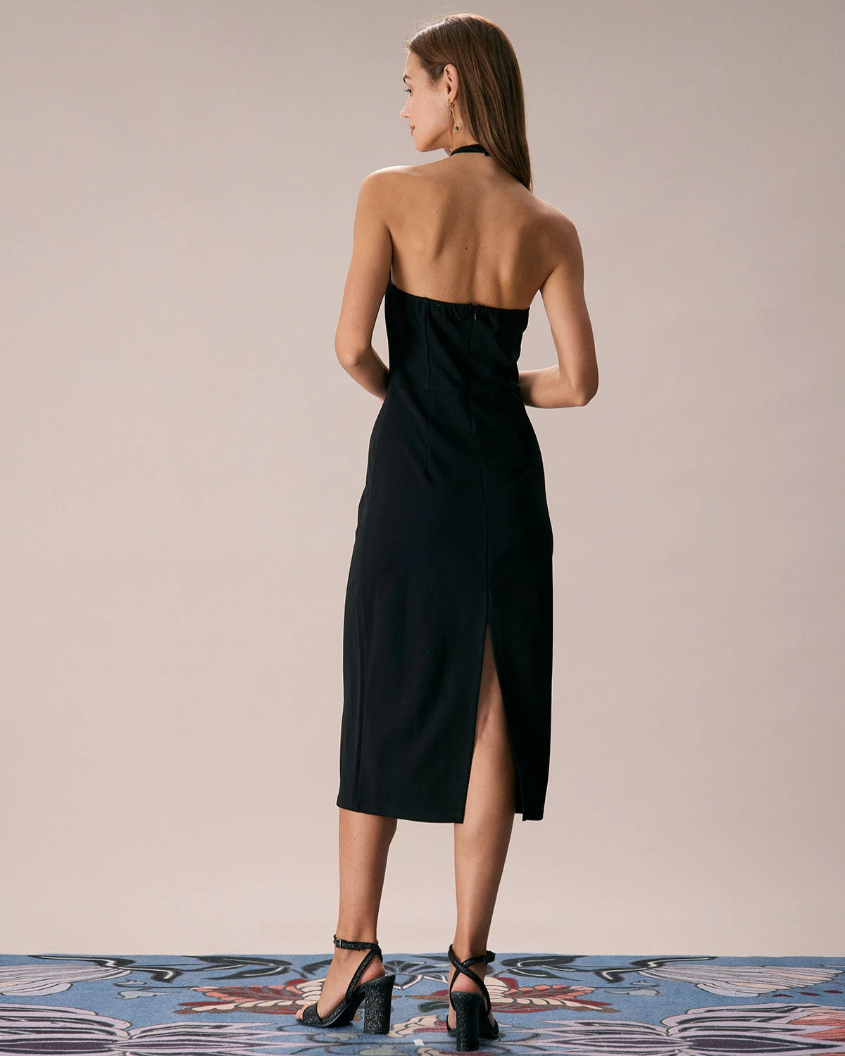 The Black Halter Criss Cross Front Midi Dress 6 The Black Halter Criss Cross Front Midi Dress - Image 6