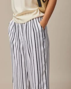 The Black Elastic Waist Striped Button Pants -Outlet Dress Mix Up Store the black elastic waist striped pants bottoms pb2khm 630981