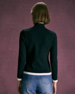 The Black High Neck Irregular Hem Knit Top 9 The Black High Neck Irregular Hem Knit Top -Outlet Dress Mix Up Store the black high neck irregular hem knit top tops 7afzyk