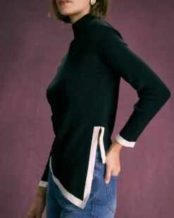 The Black High Neck Irregular Hem Knit Top 8 The Black High Neck Irregular Hem Knit Top -Outlet Dress Mix Up Store the black high neck irregular hem knit top tops uivxgh