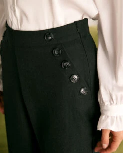 The Black High Waisted Button Straight Pants 8 The Black High Waisted Button Straight Pants -Outlet Dress Mix Up Store the black high waisted button straight pants bottoms 3ugcdx