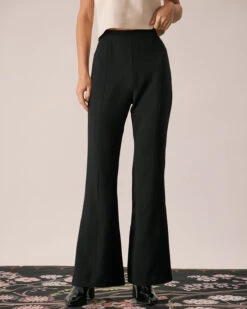 The Black High Waisted Zipper Flare Pants -Outlet Dress Mix Up Store the black high waisted flare pants bottoms bgpllh