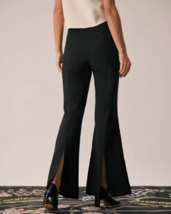 The Black High Waisted Zipper Flare Pants -Outlet Dress Mix Up Store the black high waisted flare pants bottoms lwobkt