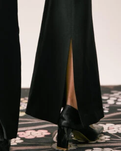 The Black High Waisted Zipper Flare Pants -Outlet Dress Mix Up Store the black high waisted flare pants bottoms vtafir