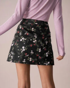 The Black High Waisted Floral Print Mini Skirt 8 The Black High Waisted Floral Print Mini Skirt -Outlet Dress Mix Up Store the black high waisted floral mini skirt bottoms pwjh21