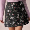 The Black High Waisted Floral Print Mini Skirt