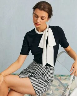 The Black High Waisted Plaid Button Mini Skort -Outlet Dress Mix Up Store the black plaid button detail skort bottoms 6xew5x 485073