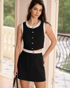 The Black Round Neck Colorblock Tank Top 8 The Black Round Neck Colorblock Tank Top -Outlet Dress Mix Up Store the black round neck colorblock tank top tops 9px5bz