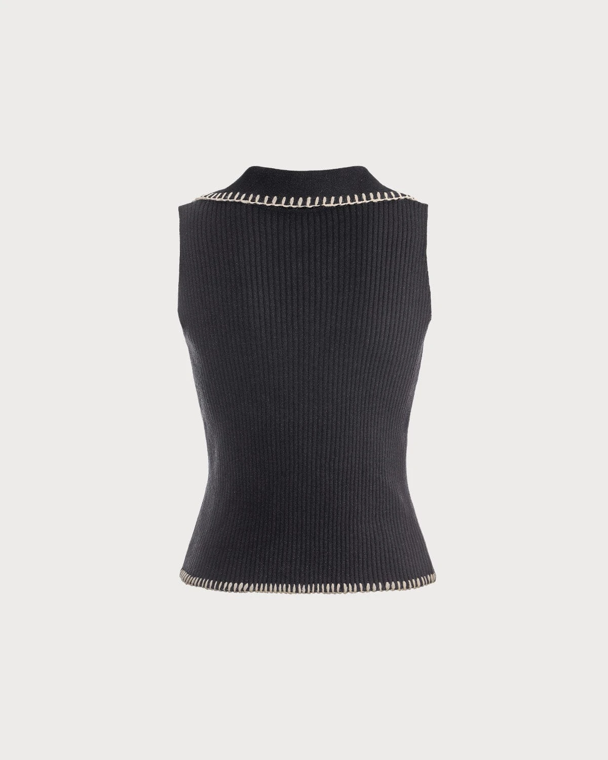 The Black V Neck Seam Colorblock Ribbed Tank Top 7 The Black V Neck Seam Colorblock Ribbed Tank Top - Image 7