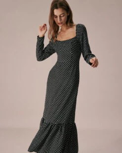 The Black Square Neck Polka Dot Maxi Dress 8 The Black Square Neck Polka Dot Maxi Dress -Outlet Dress Mix Up Store the black square neck polka dot maxi dress dresses bbwm6k
