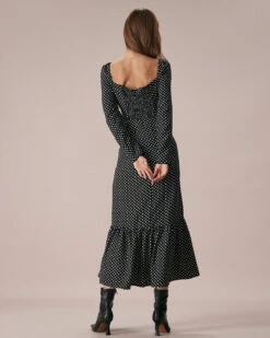 The Black Square Neck Polka Dot Maxi Dress 9 The Black Square Neck Polka Dot Maxi Dress -Outlet Dress Mix Up Store the black square neck polka dot maxi dress dresses hqff45