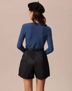 The Black High Waisted Textured Shorts -Outlet Dress Mix Up Store the black textured shorts bottoms hrht8g 727493