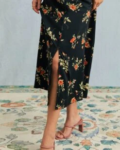 The Black V Neck Floral Short Sleeve Maxi Dress -Outlet Dress Mix Up Store the black v neck button detail floral maxi dress dresses ry5ae1 303147