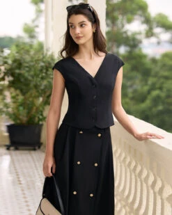 The Black V Neck Cap Sleeve Blouse 7 The Black V Neck Cap Sleeve Blouse -Outlet Dress Mix Up Store the black v neck cap sleeve blouse tops 5rlawa