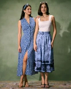 The Blue Collared Button-up Floral Maxi Dress -Outlet Dress Mix Up Store the blue collared floral maxi dress dresses la7olu